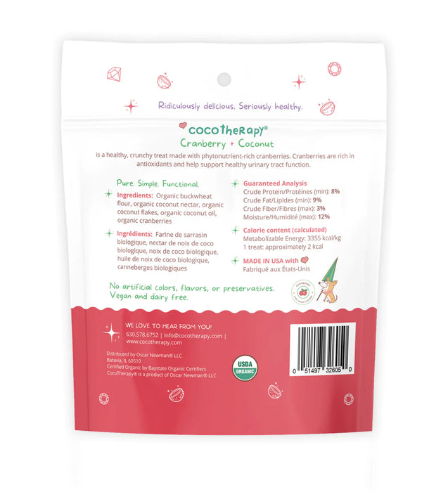 Coco Therapy Coco-Gems Dog Treats Cranberry & Coconut