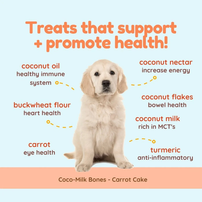 Coco Therapy Coco-Milk Bones Dog Treats Carrot Cake