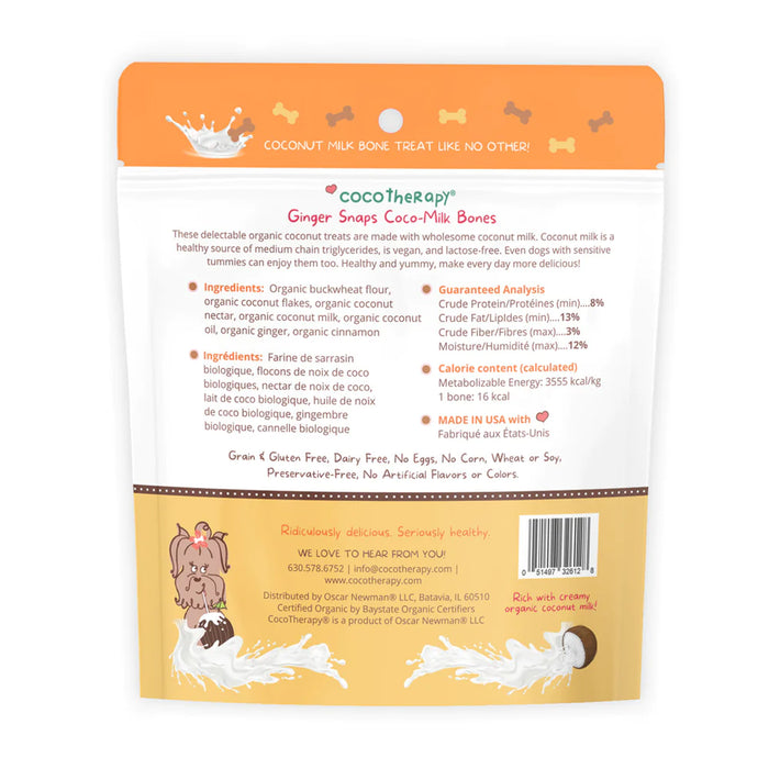 Coco Therapy Coco-Milk Bones Dog Treats Ginger Snaps