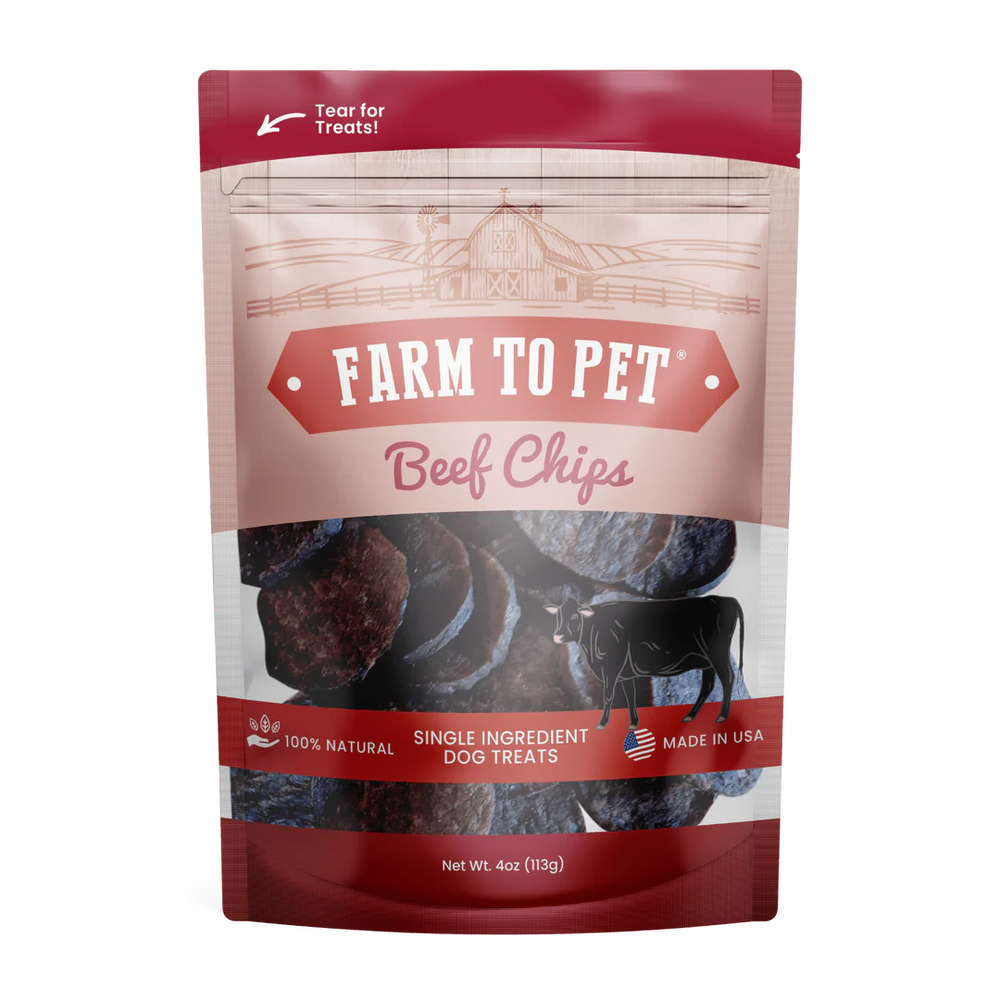 Farm to Pet Treats Beef Chips, 4 oz