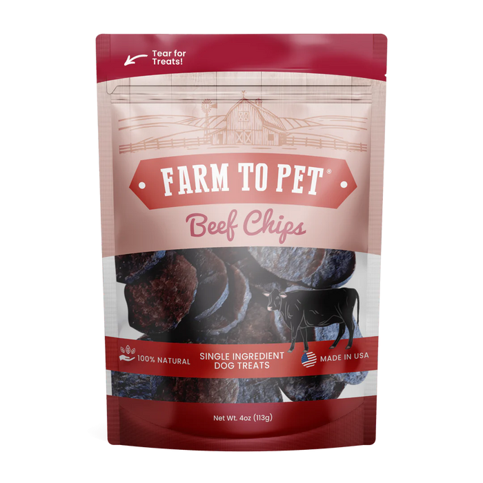 Farm to Pet Treats Beef Chips, 4 oz
