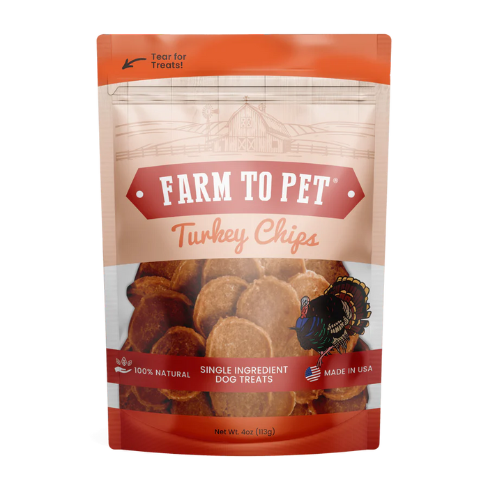 Farm to Pet Treats Turkey Chips, 4 oz
