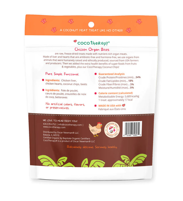 Coco Therapy Organ Bites Dog Treats Chicken & Beet