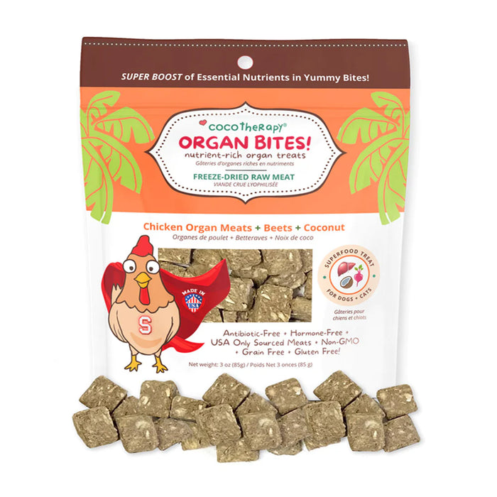 Coco Therapy Organ Bites Dog Treats Chicken & Beet