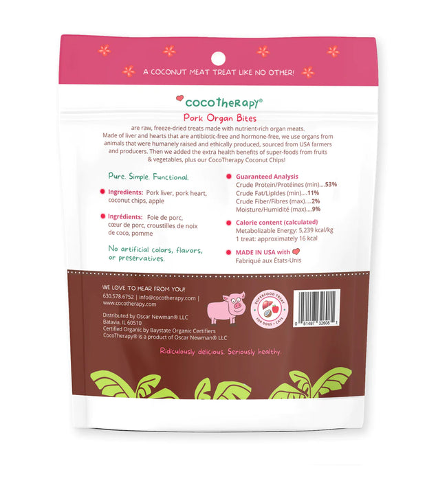 Coco Therapy Organ Bites Dog Treats Pork & Apples