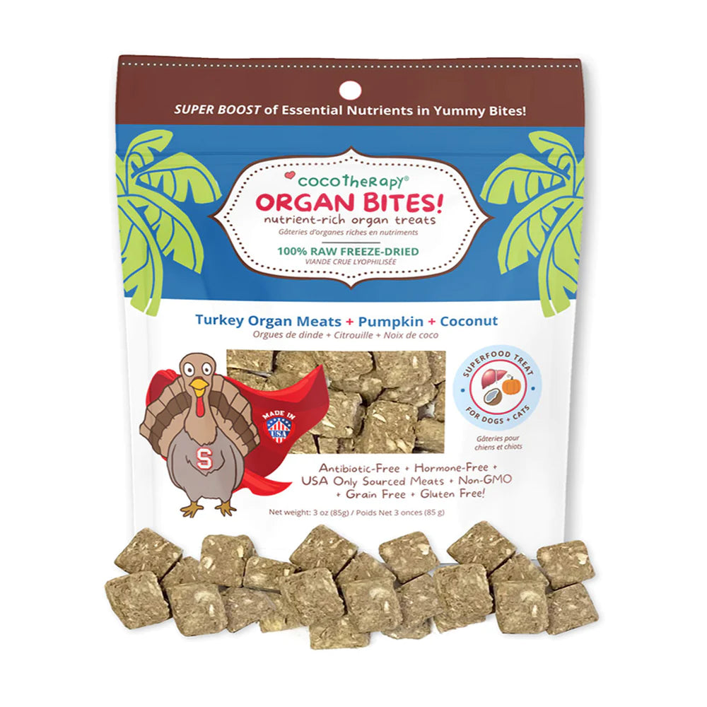 Coco Therapy Organ Bites Dog Treats Turkey & Pumpkin