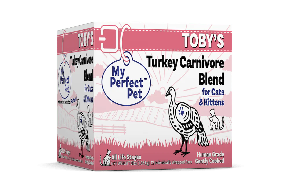 My Perfect Pet Cat Frozen Gently Cooked Toby's Carnivore Turkey