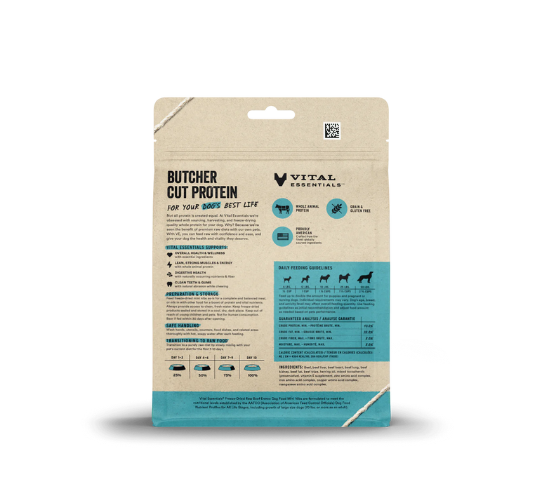 Vital Essentials Dog Freeze Dried Food Beef Mini Nibs
