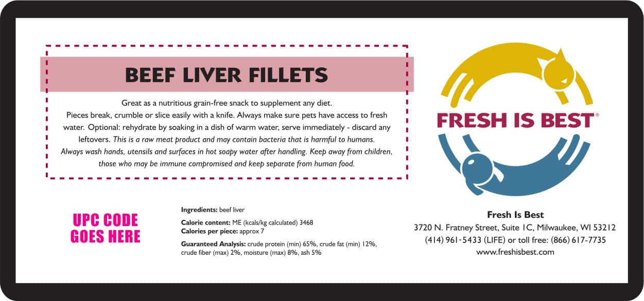 Fresh is Best Treats, Beef, Liver Fillets, 3.5oz