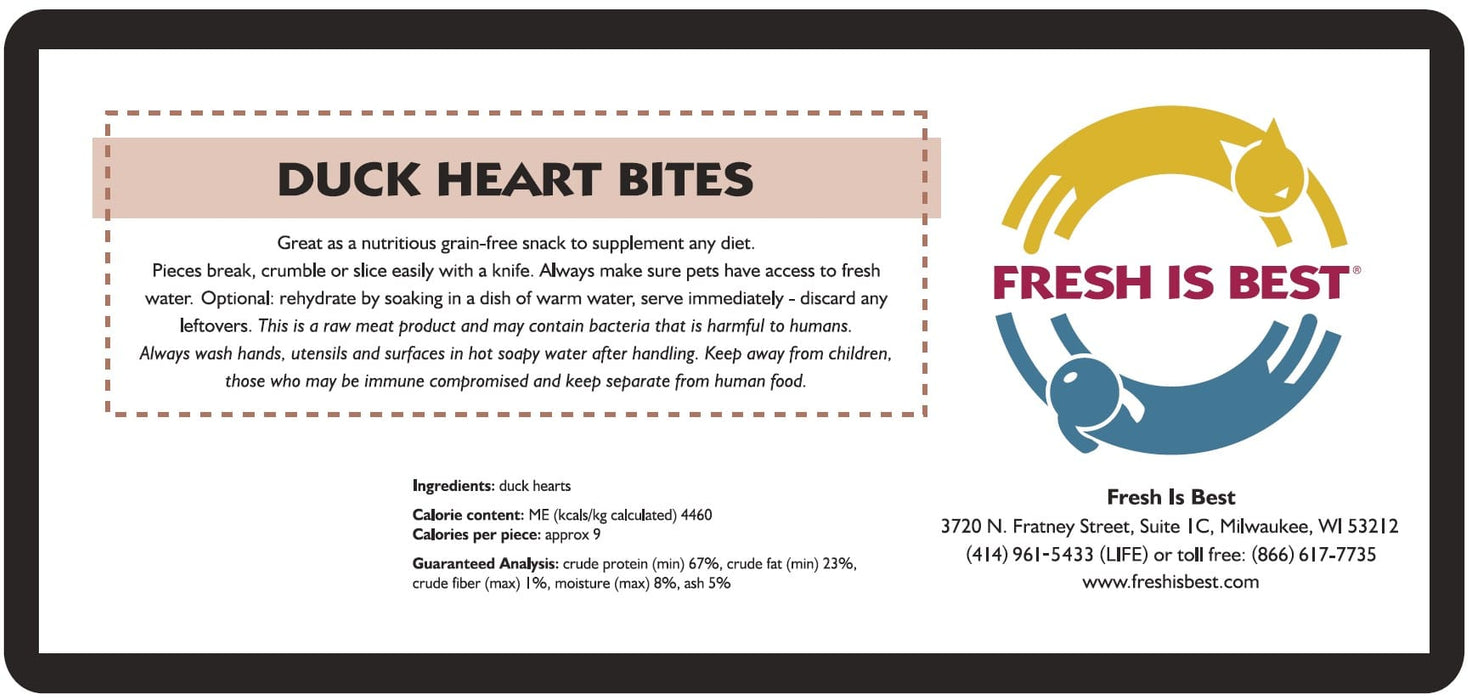 Fresh is Best Treats, Duck, Heart Bites