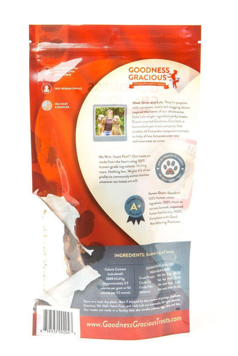 Goodness Gracious Dog Treats Hula Lula Jerky Lamb
