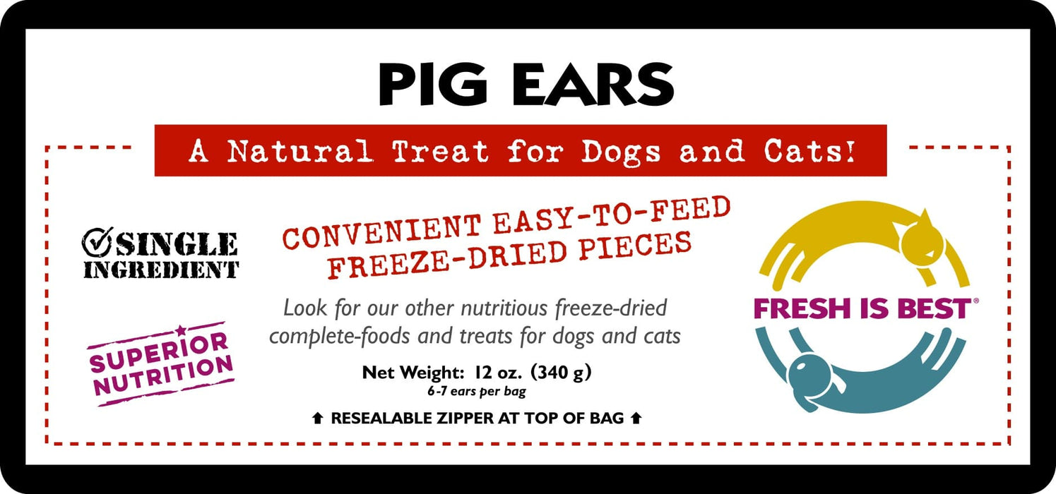 Fresh is Best Freeze Dried Treats, Pig Ears 14oz