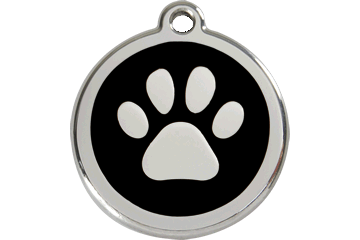 Red Dingo Enamel Pet ID Tag Pawprint (1PP), Small