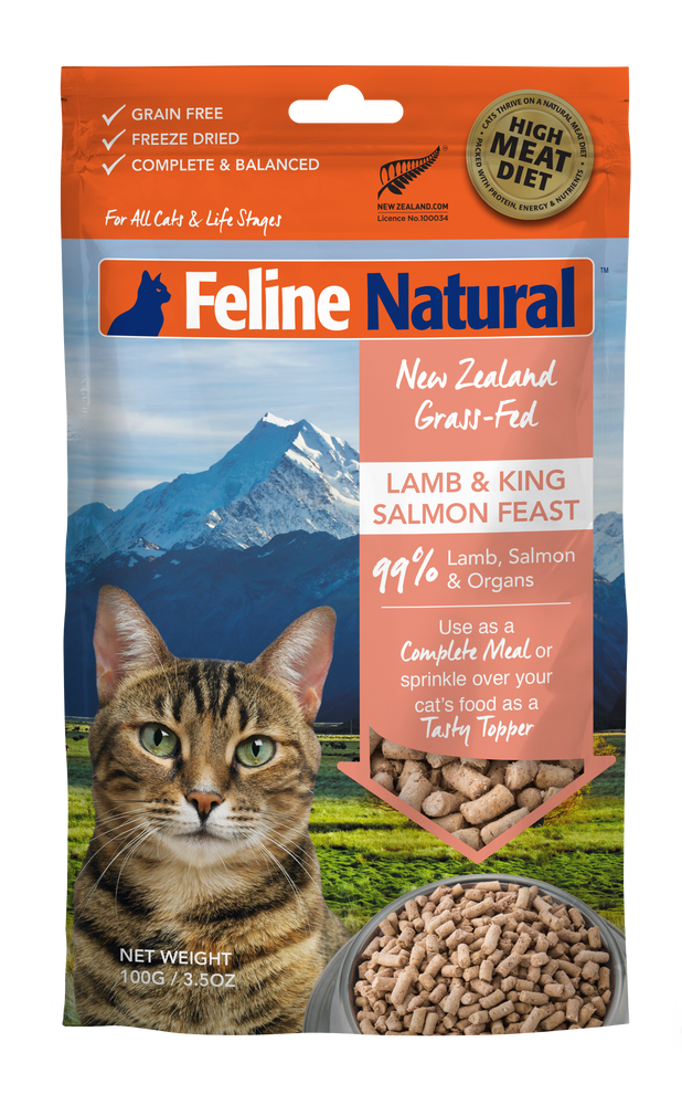 Feline Natural Cat Freeze Dried Food Lamb & Salmon Topper