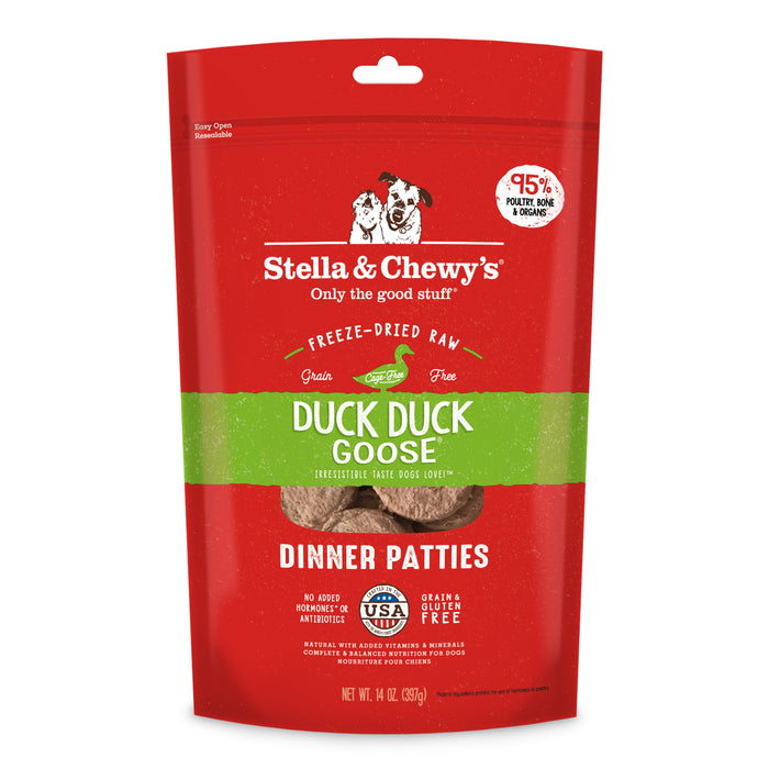 Stella & Chewy's Dog Freeze Dried Food Dinner Patties Duck Duck, Goose