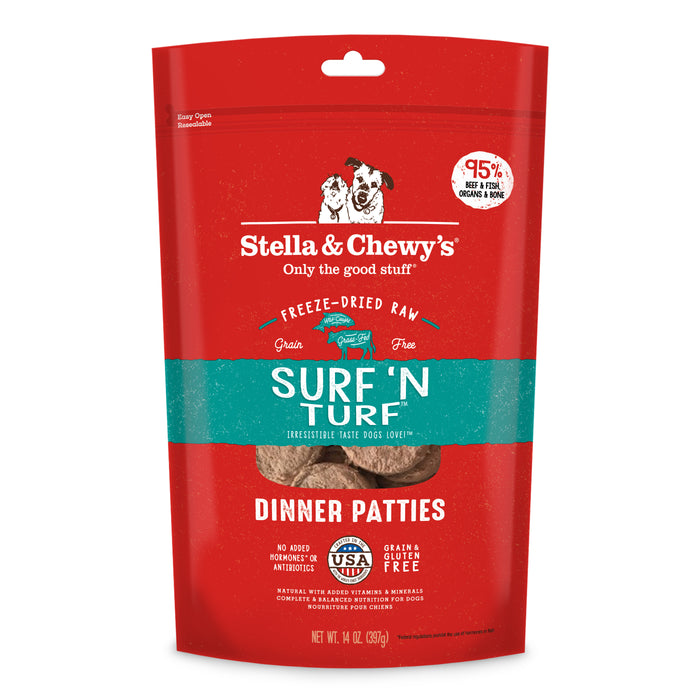 Stella & Chewy's Dog Freeze Dried Food Dinner Patties Surf & Turf