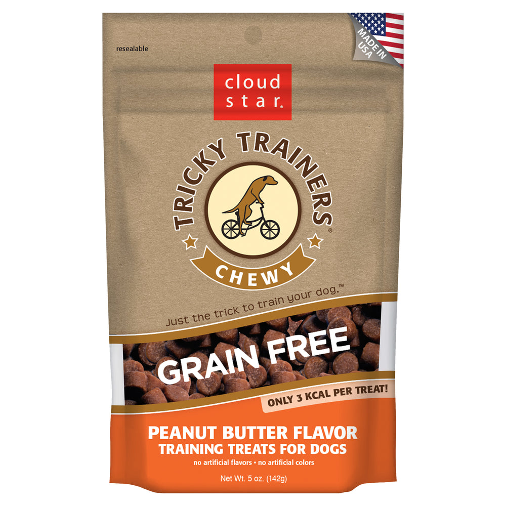 Cloud Star Tricky Trainers Chewy Dog Grain Free Treats Peanut Butter
