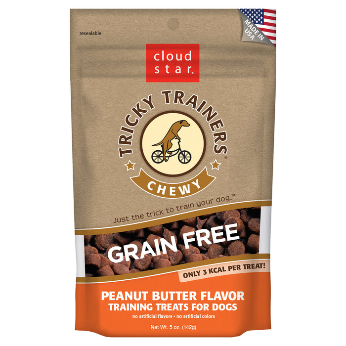 Cloud Star Tricky Trainers Chewy Dog Grain Free Treats Peanut Butter