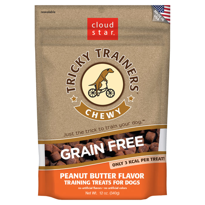 Cloud Star Tricky Trainers Chewy Dog Grain Free Treats Peanut Butter