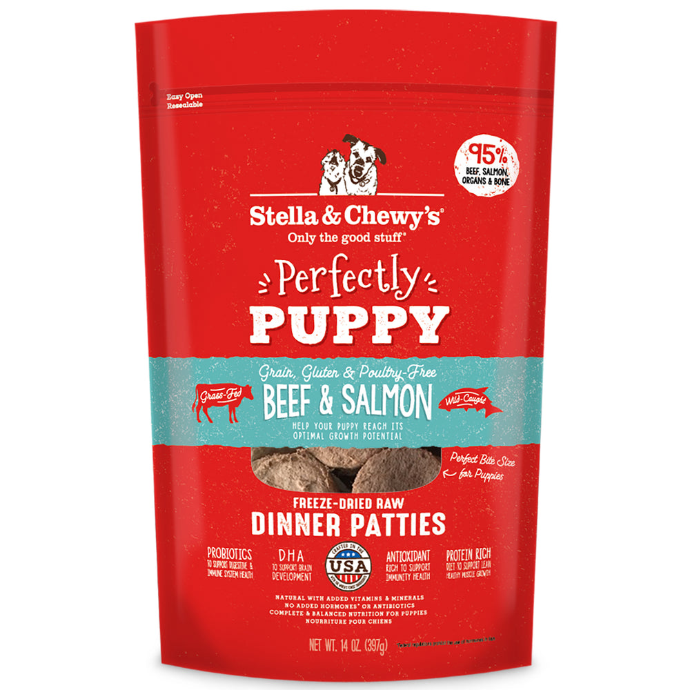 Stella & Chewy's Dog Freeze Dried Food Dinner Patties Puppy Beef & Salmon