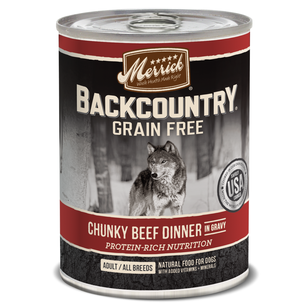 Merrick Backcountry Grain Free Dog Can Food Chunky Beef Dinner