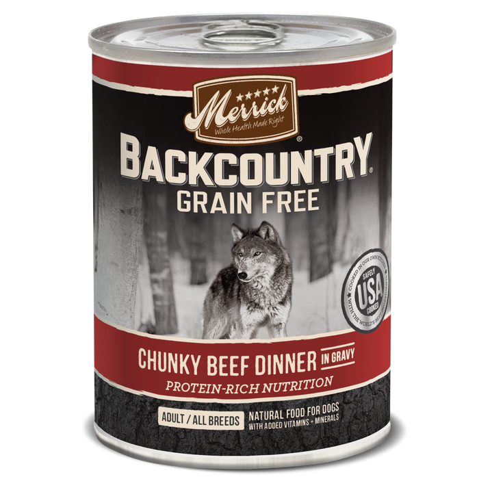 Merrick Backcountry Grain Free Dog Can Food Chunky Beef Dinner