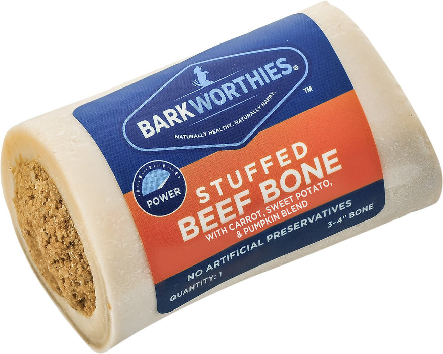 Barkworthies Stuffed Beef Bone with Pumpkin, Sweet Potato, & Carrot
