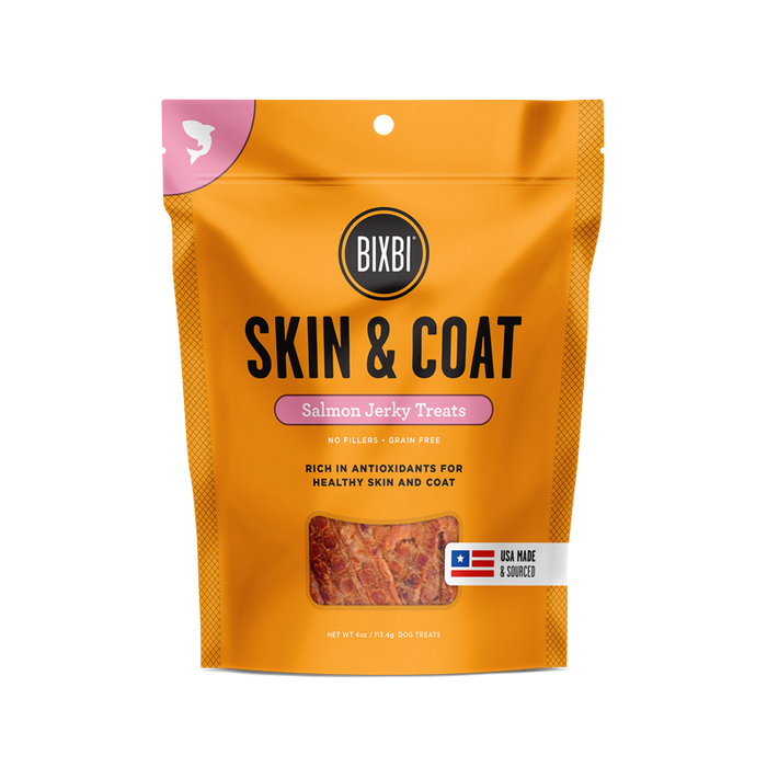 Bixbi Jerky Dog Treats Skin & Coat Salmon