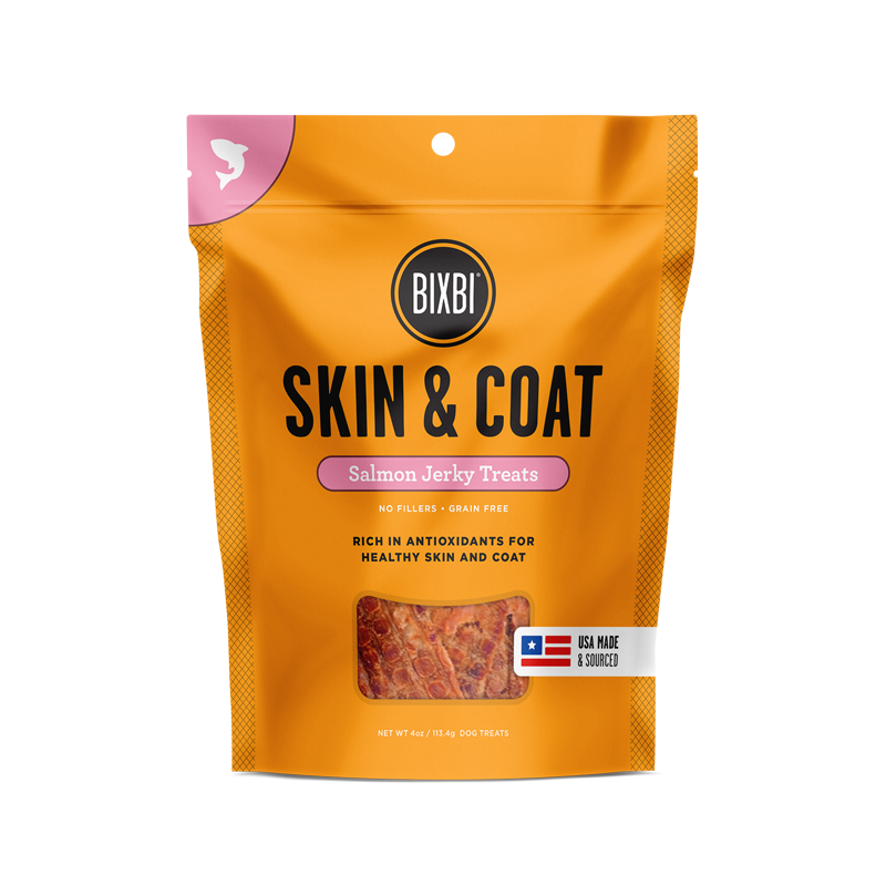 Bixbi Jerky Dog Treats Skin & Coat Salmon