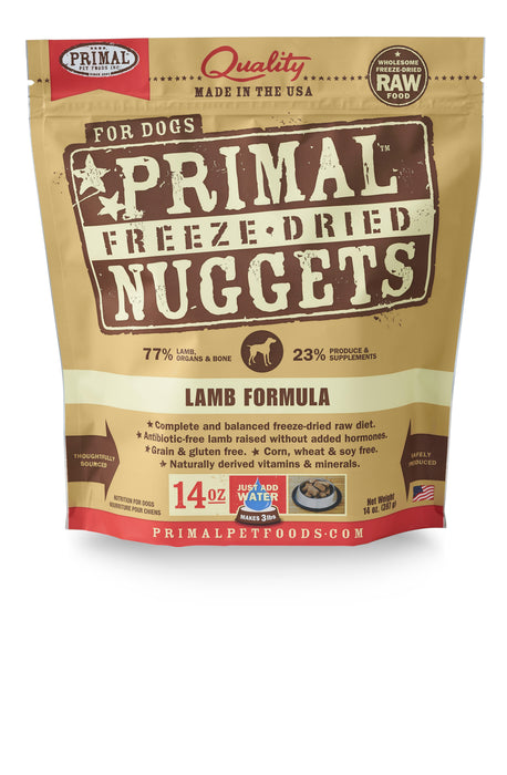 Primal Dog Freeze Dried Food Nuggets Lamb