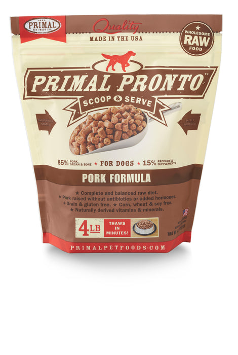Primal Dog Frozen Raw Food Pronto Bites Pork