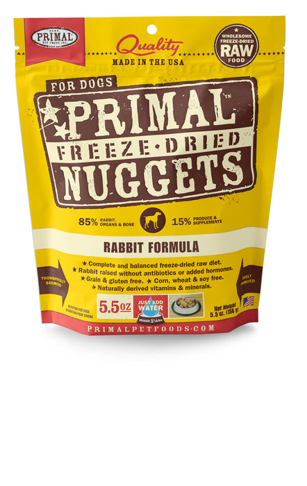 Primal Dog Freeze Dried Food Nuggets Rabbit
