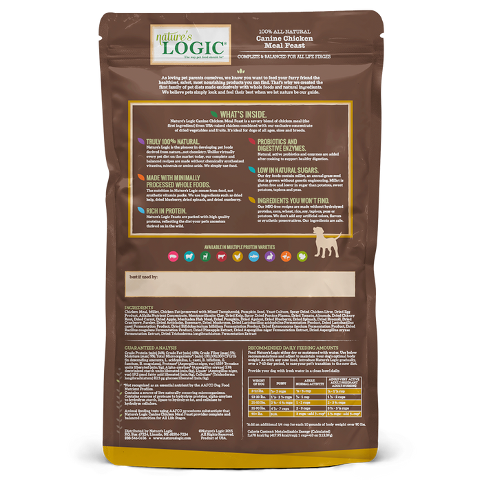 Nature's Logic Original Grains Canine Dry Food Chicken Meal Feast