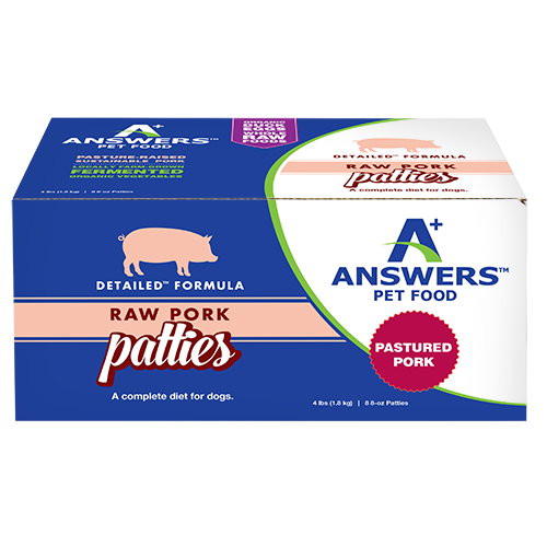 Answers Detailed Dog Frozen Raw Food Patties Pork