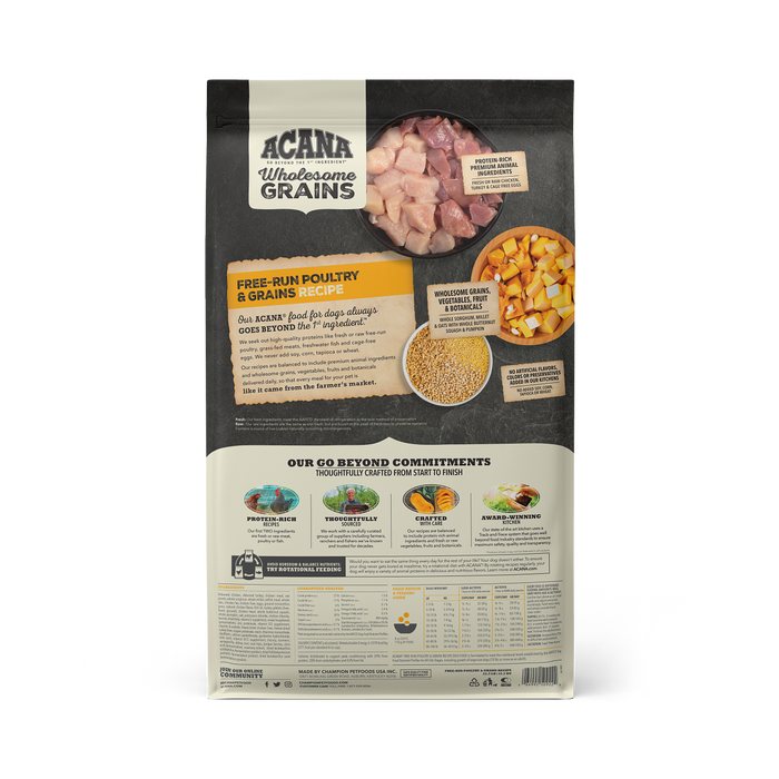 Acana 60% Wholesome Grains Dog Dry Food Free-Run Poultry