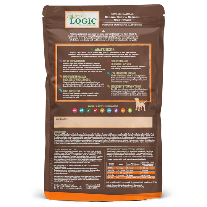 Nature's Logic Original Grains Canine Dry Food Duck & Salmon Meal Feast