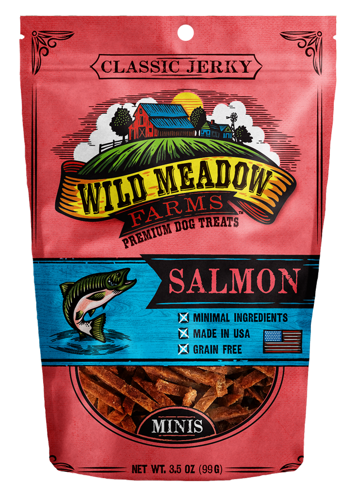 Wild Meadow Farms Dog Jerky Treats Salmon Bites, 3.5oz