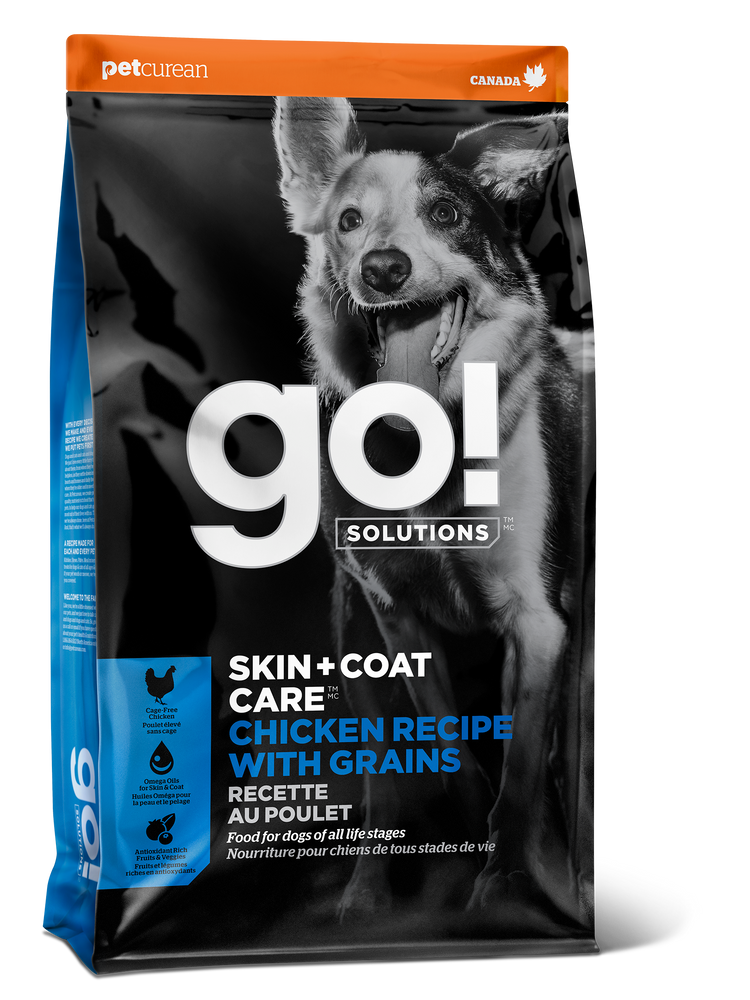 Petcurean GO! Skin & Coat Care Grains Dog Dry Food Chicken