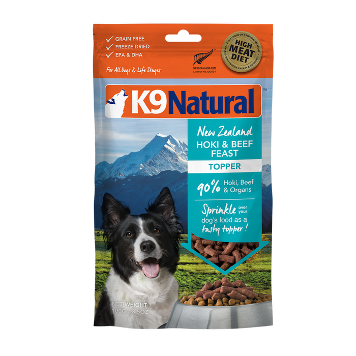 K9 Natural Dog Freeze Dried Food Hoki & Beef Topper
