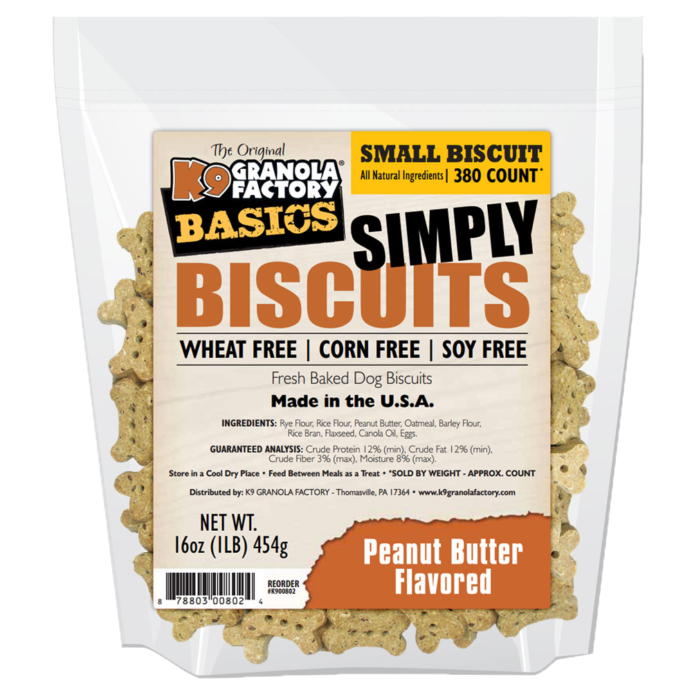 K9 Granola Dog Treats Simply Biscuits Peanut Butter Small Size