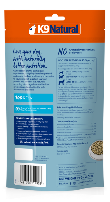 K9 Natural Dog Freeze Dried Food Booster Beef Tripe Topper