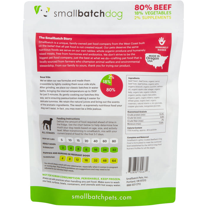Small Batch Dog Frozen Lightly Cooked Food Beef