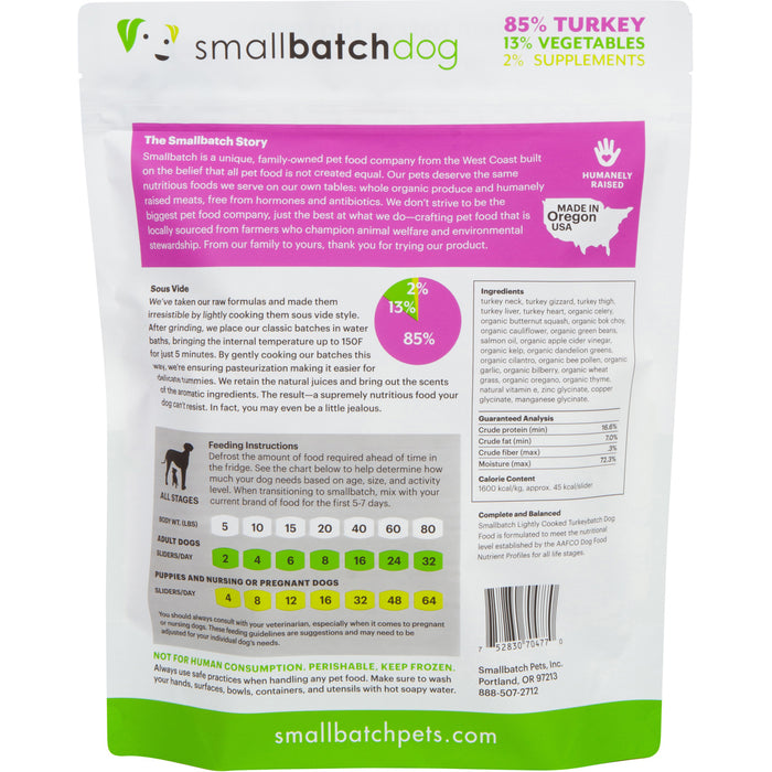 Small Batch Dog Frozen Lightly Cooked Food Turkey