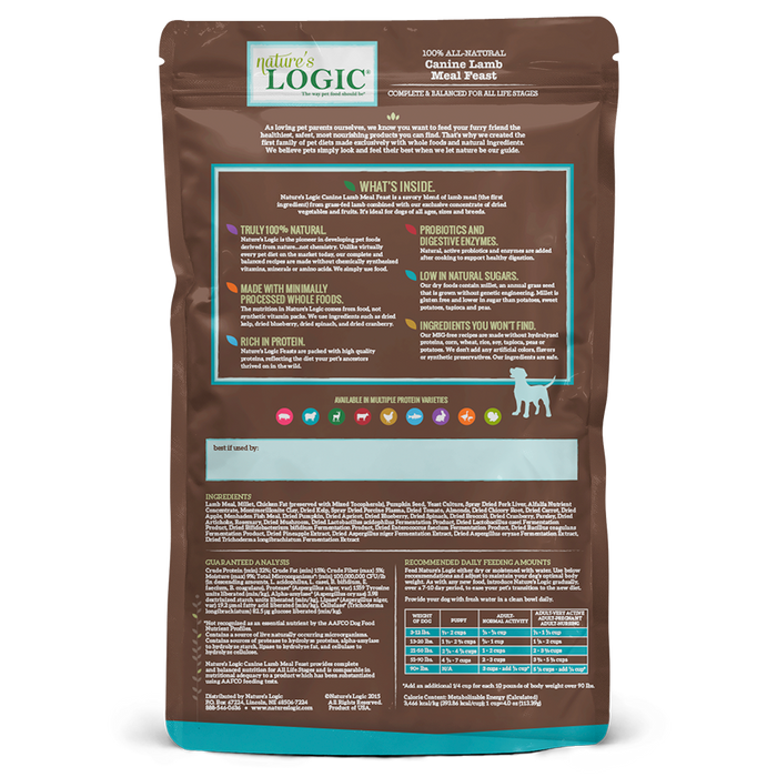 Nature's Logic Original Grains Canine Dry Food Lamb Meal Feast