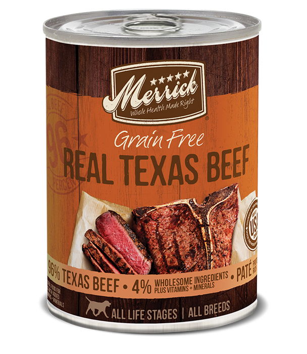 Merrick Classic Grain Free Dog Can Food 96% Real Texas Beef