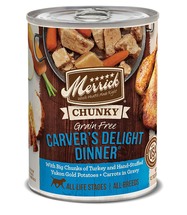 Merrick Classic Grain Free Dog Can Food Chunky Carver's Delight