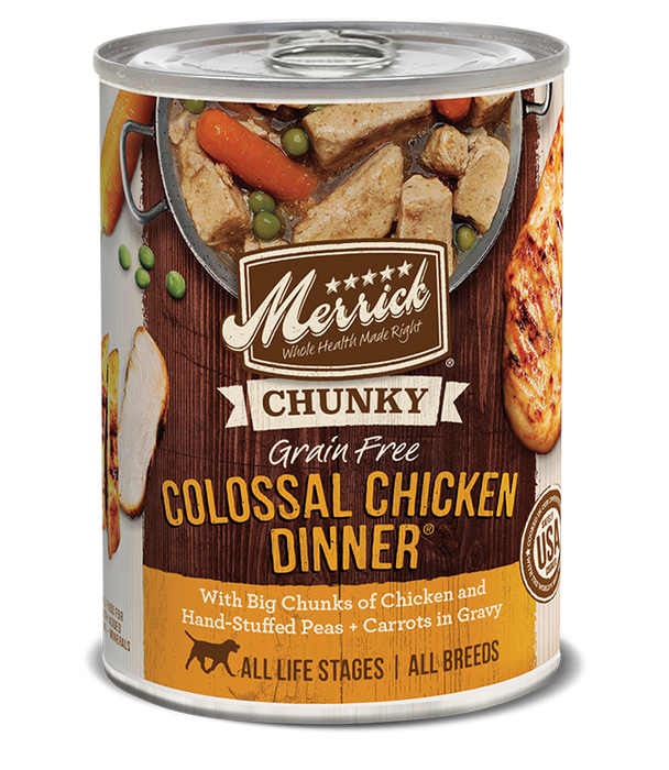 Merrick Classic Grain Free Dog Can Food Chunky Colossal Chicken Dinner