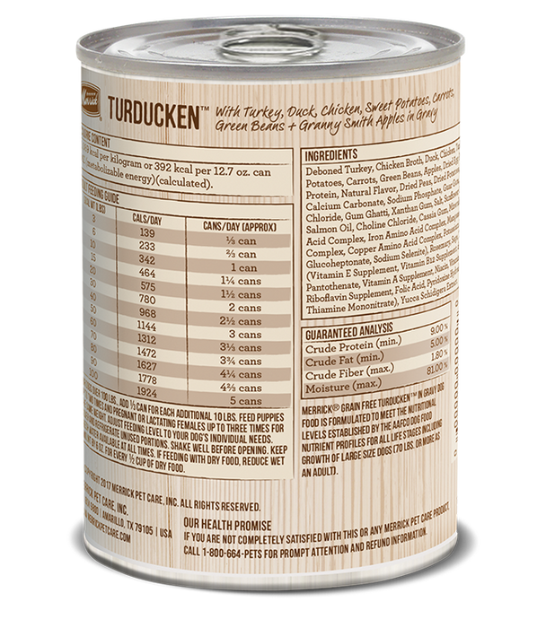 Merrick Classic Grain Free Dog Can Food Turducken