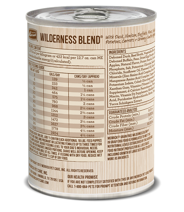 Merrick Classic Grain Free Dog Can Food Wilderness Blend