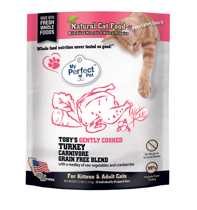 My Perfect Pet Carnivore Cat Frozen Gently Cooked Food Turkey